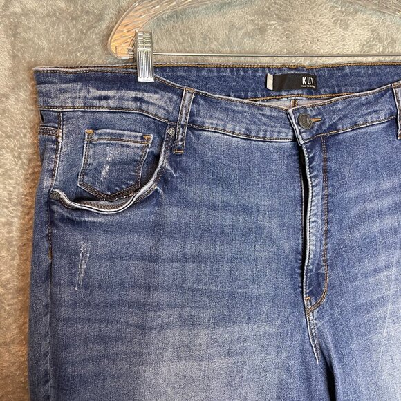 Kut from the Kloth Women Ana High Rise Fab Ab Flare Stretch Denim Jean 24W Plus - Picture 3 of 11